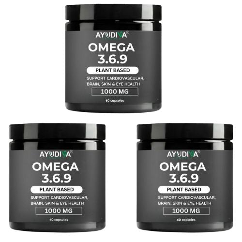 Ayudiva Herbals Omega 3.6.9 Plant-Based Capsules | 1000 mg | Daily Wellness & Nutritional Support (60 Capsules)
