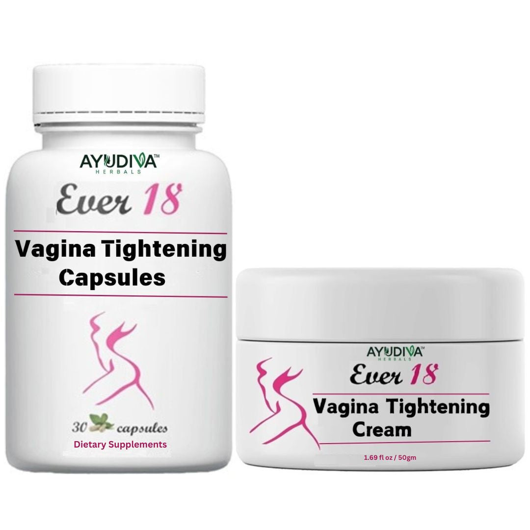 Ayudiva Herbals Ever18 Vaginal Tightening Capsules and Vaginal Tightening Cream Combo