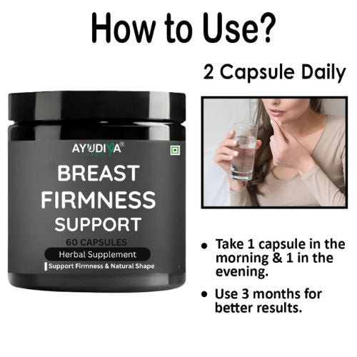 Ayudiva Herbals Breast Firmness Support – Herbal Supplement for Breast Growth & Natural Shape (60 Capsules)