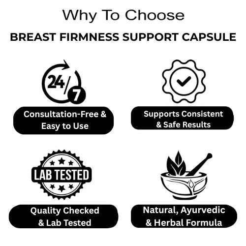 Ayudiva Herbals Breast Firmness Support – Herbal Supplement for Breast Growth & Natural Shape (60 Capsules)