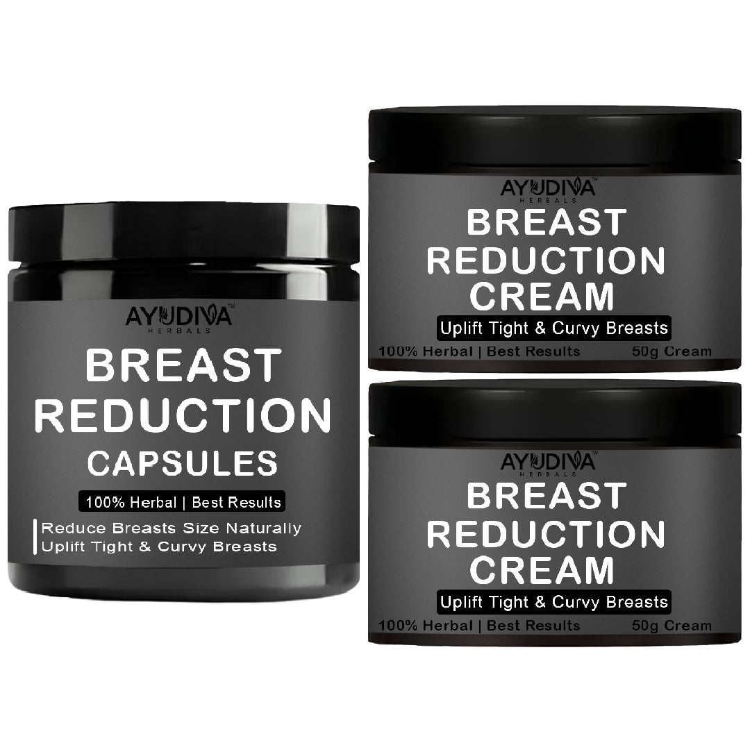 Ayudiva Herbals Breast Reduction Capsules and 2 Cream Combo