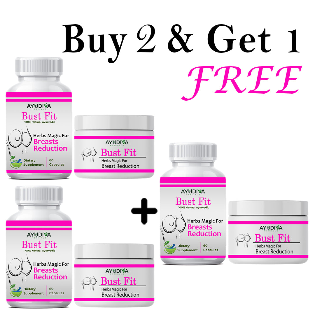 BUST FIT BREAST REDUCTION CAPSULES+CREAM 3 MONTHS COURSE