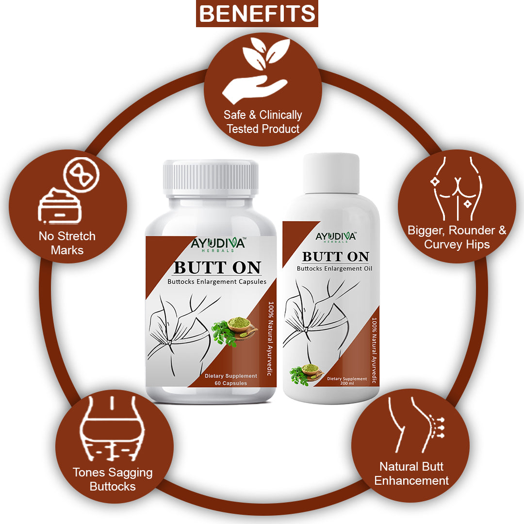 Butt On Buttocks Enlargement Capsules and Oil