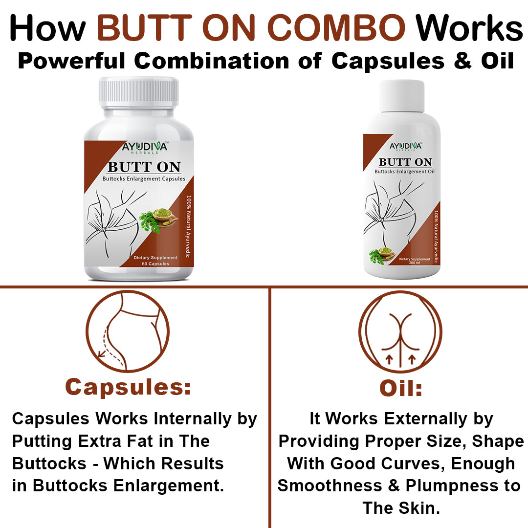 Butt On Buttocks Enlargement Capsules and Oil