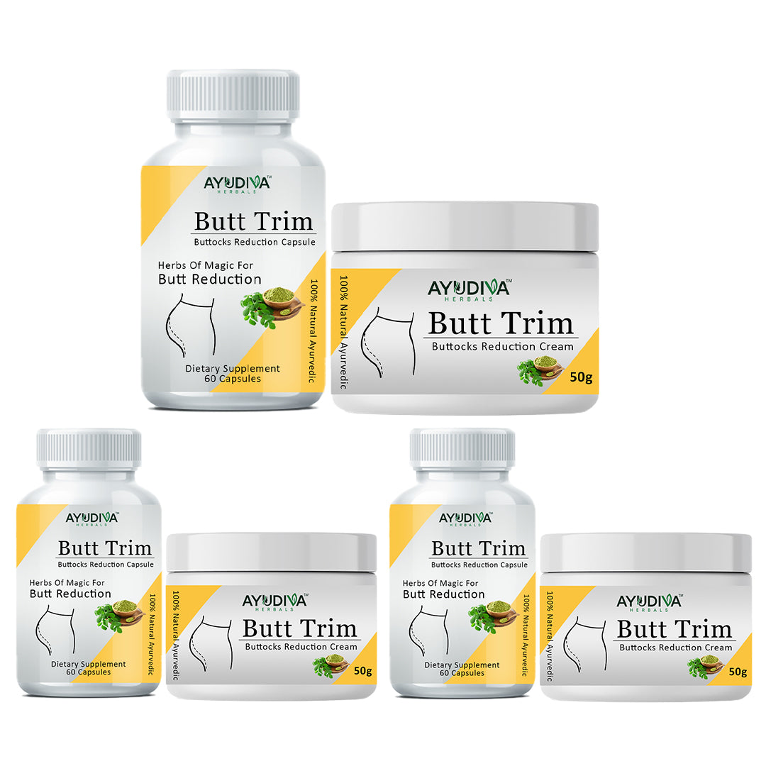 BUTT TRIM BUTTOCKS REDUCTION CAPSULES + CREAM COMBO