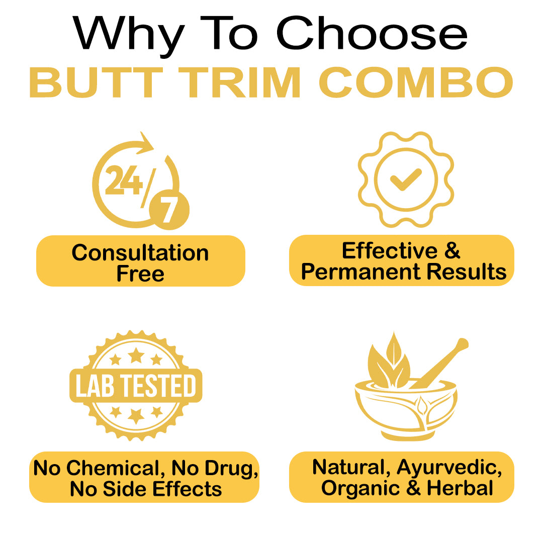 BUTT TRIM BUTTOCKS REDUCTION CAPSULES + CREAM COMBO