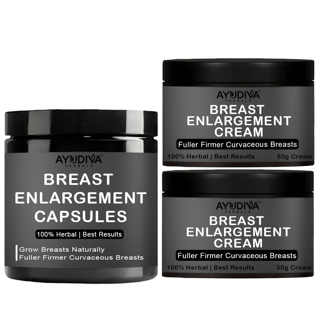 Breast Enlargement Capsules and 2 Cream Combo