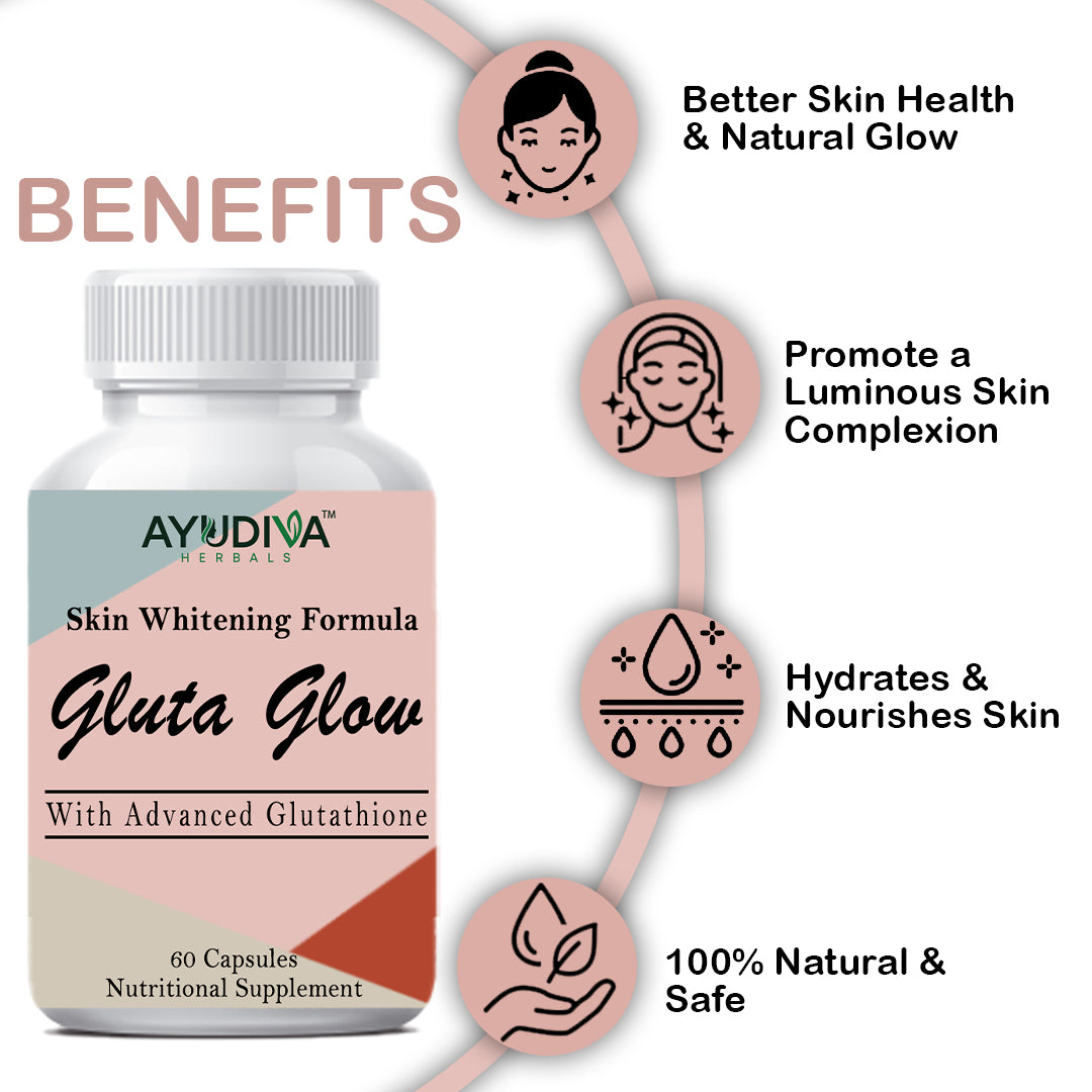 GLUTA GLOW SKIN WHITENING CAPSULES BUY 2 GET 1 FREE COMBO PACK