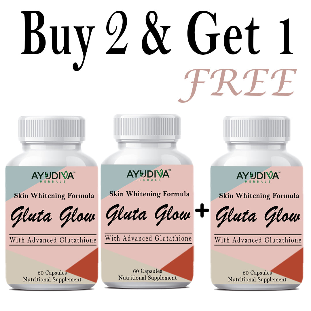 GLUTA GLOW SKIN WHITENING CAPSULES BUY 2 GET 1 FREE COMBO PACK