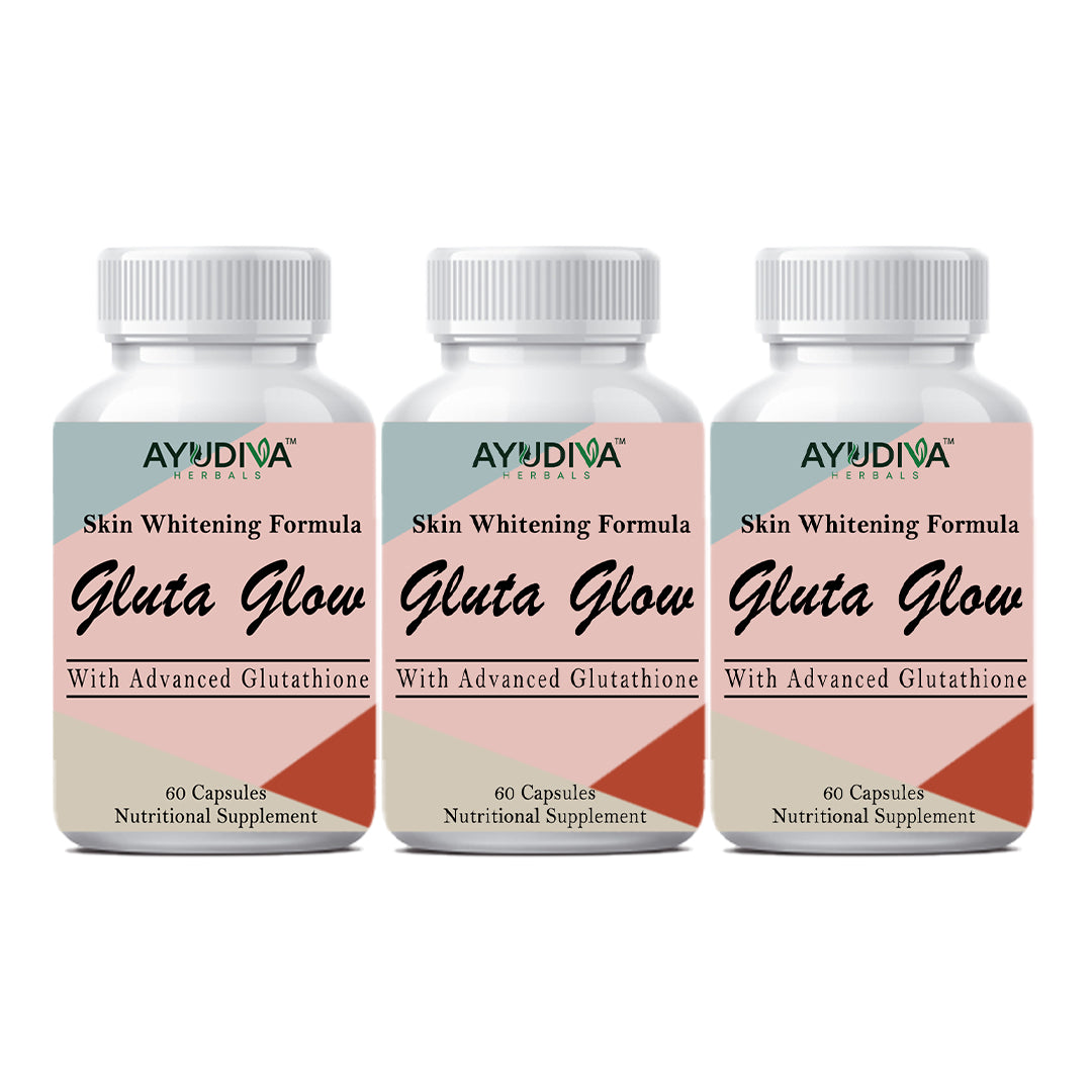 GLUTA GLOW SKIN WHITENING CAPSULES BUY 2 GET 1 FREE COMBO PACK