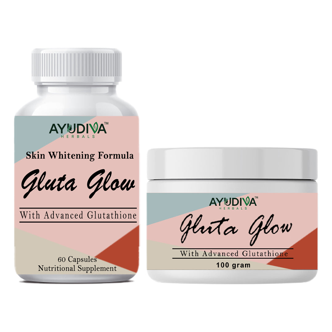 GLUTA GLOW SKIN WHITENING CAPSULES + CREAM COMBO