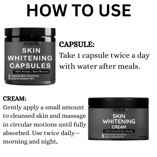 Ayudiva Herbals Skin Whitening Capsules With 2 Skin Whitening Cream