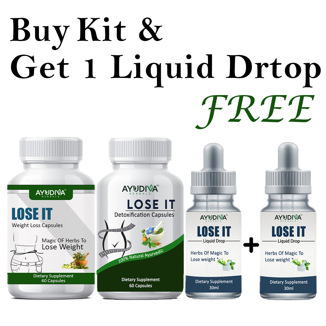 LOSE IT WEIGHT LOSS CAPSULES + DETOXIFICATION CAPSULES + LIQUID DROPS COMBO