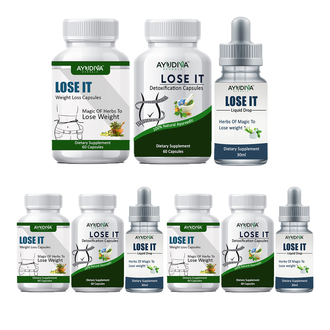 LOSE IT WEIGHT LOSS CAPSULES + DETOXIFICATION CAPSULES + LIQUID DROPS COMBO PACK BUY 2 COMBO GET 1 COMBO FREE