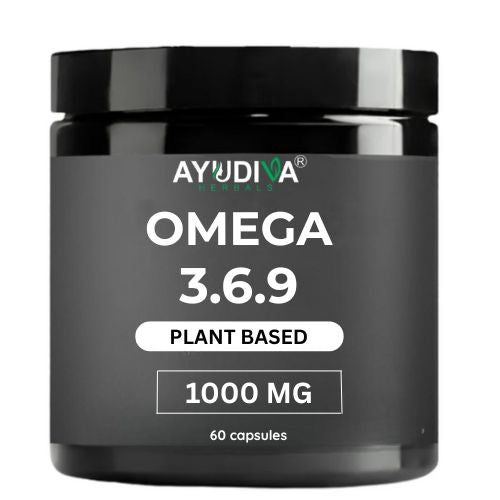 Ayudiva Herbals Omega 3.6.9 Plant-Based Capsules | 1000 mg | Daily Wellness & Nutritional Support (60 Capsules)