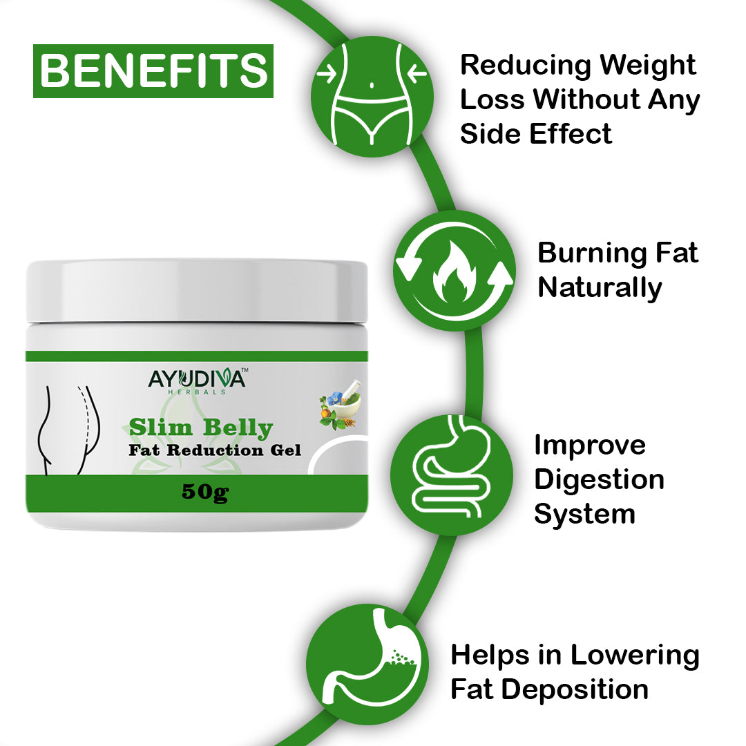 Ayudiva Herbals Slim Belly Fat Burner Gel – Natural Herbal Skin Care Gel – 50g