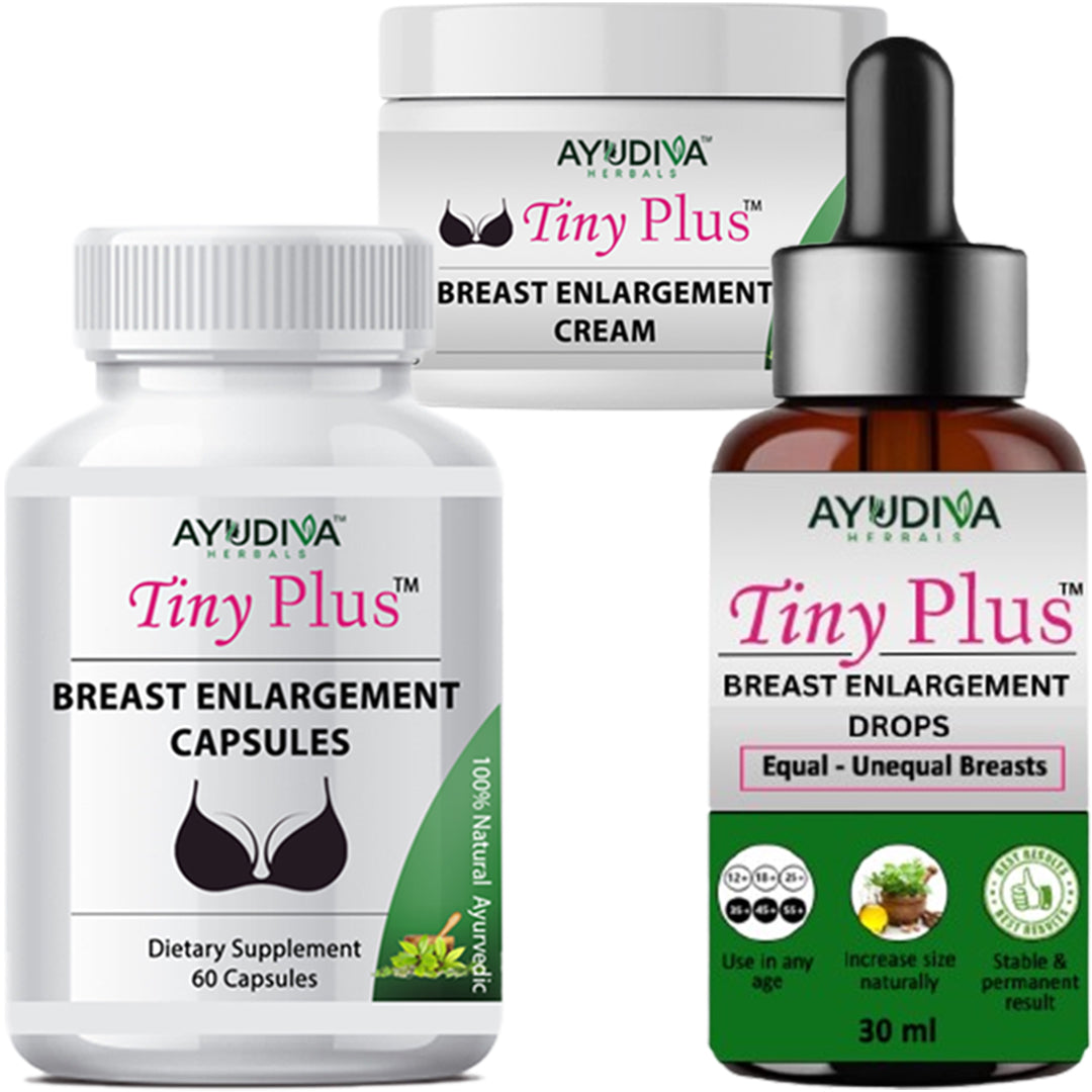 TINY PLUS BREAST ENLARGEMENT CAPSULES+CREAM+LIQUID COMBO