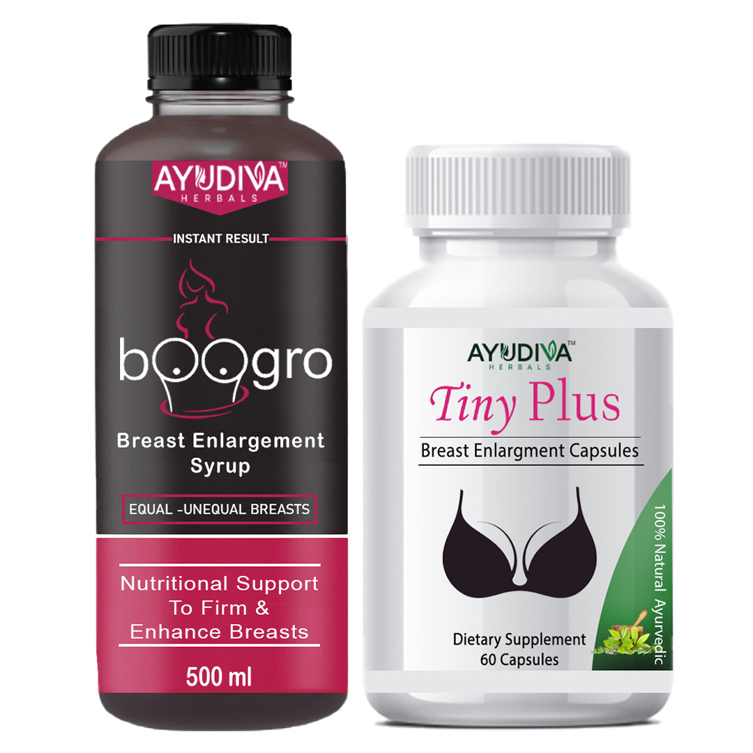 Ayudiva Breast Enlargement Tiny Plus Capsules Boogro Syrup Combo