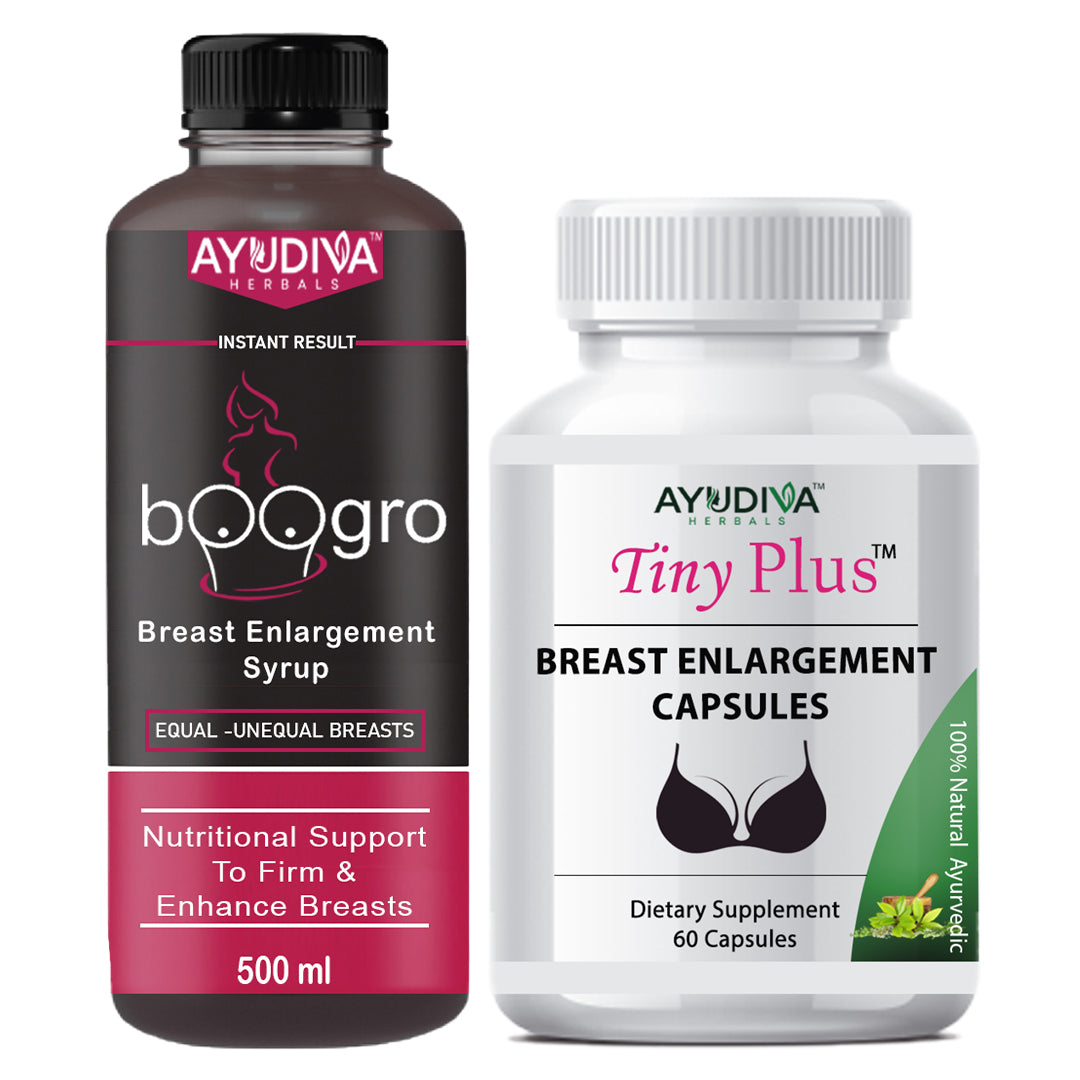 BREAST ENLARGEMENT TINY PLUS CAPSULES + BOOGRO SYRUP COMBO