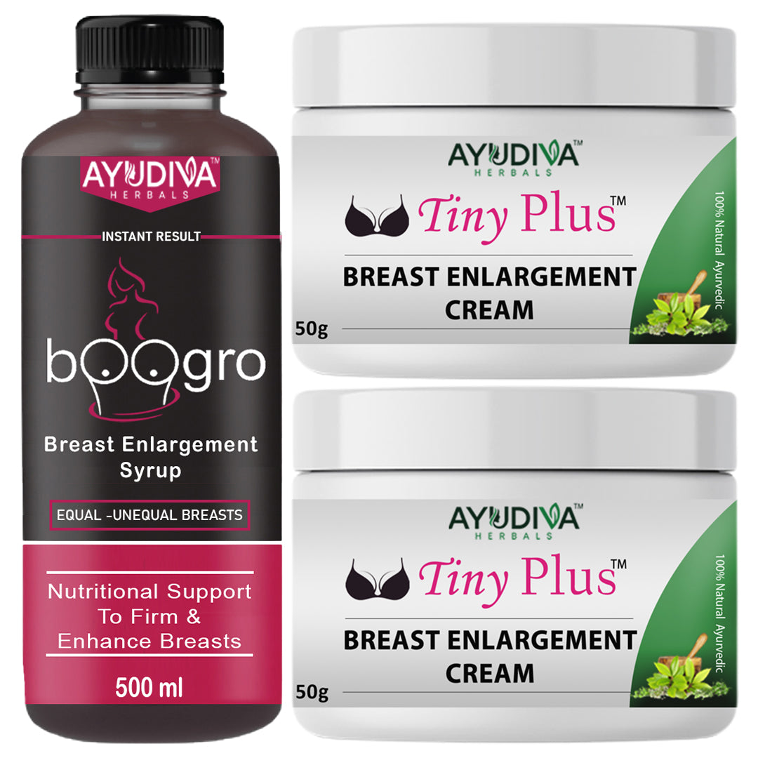 TINY PLUS BREAST ENLARGEMENT CREAM + BOOGRO SYRUP COMBO