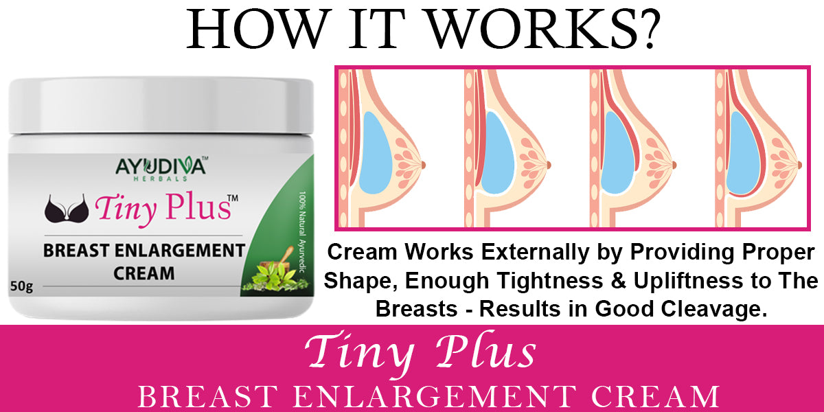 Ayudiva Herbals Tiny Plus Breast Enlargement Cream – Herbal Ayurvedic Formula | 50g
