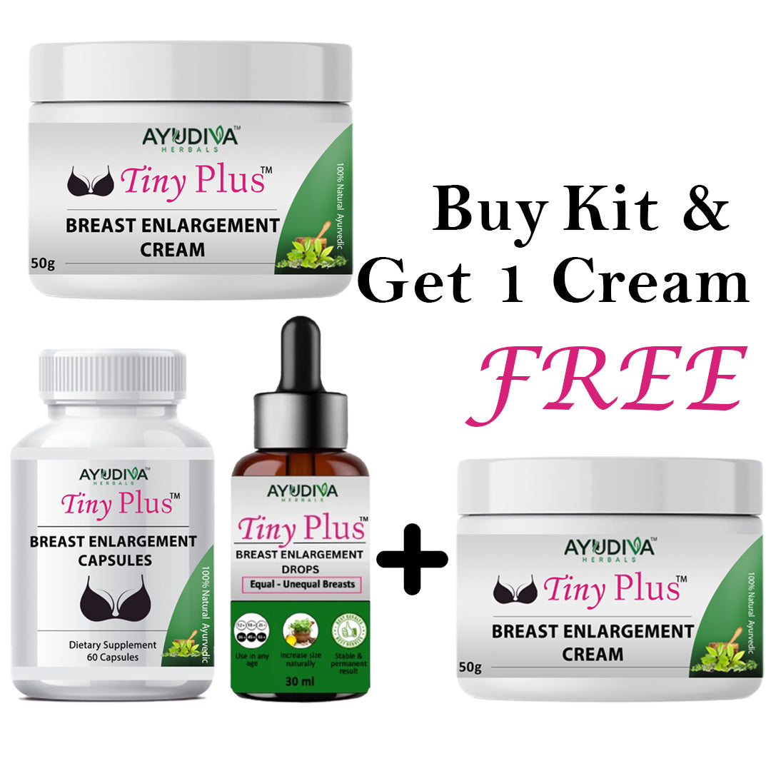 TINY PLUS BREAST ENLARGEMENT CAPSULES+CREAM+LIQUID COMBO