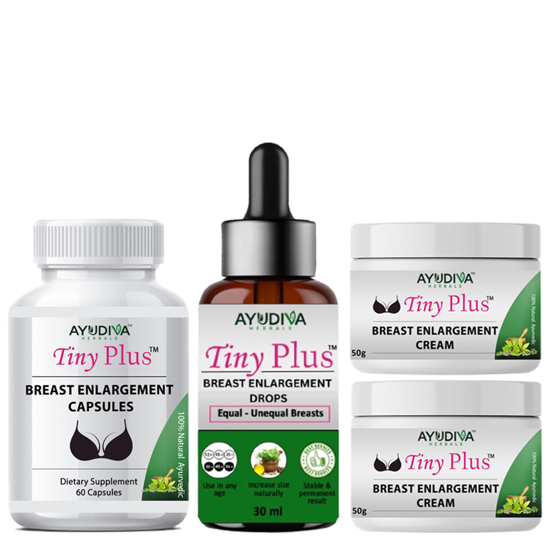 TINY PLUS BREAST ENLARGEMENT CAPSULES+CREAM+LIQUID COMBO