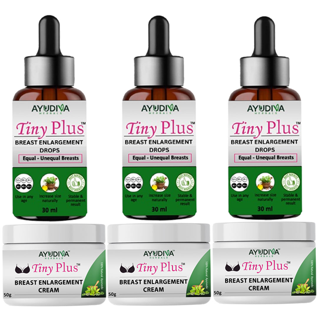 TINY PLUS BREAST ENLARGEMENT CREAM +  LIQUID DROPS COMBO