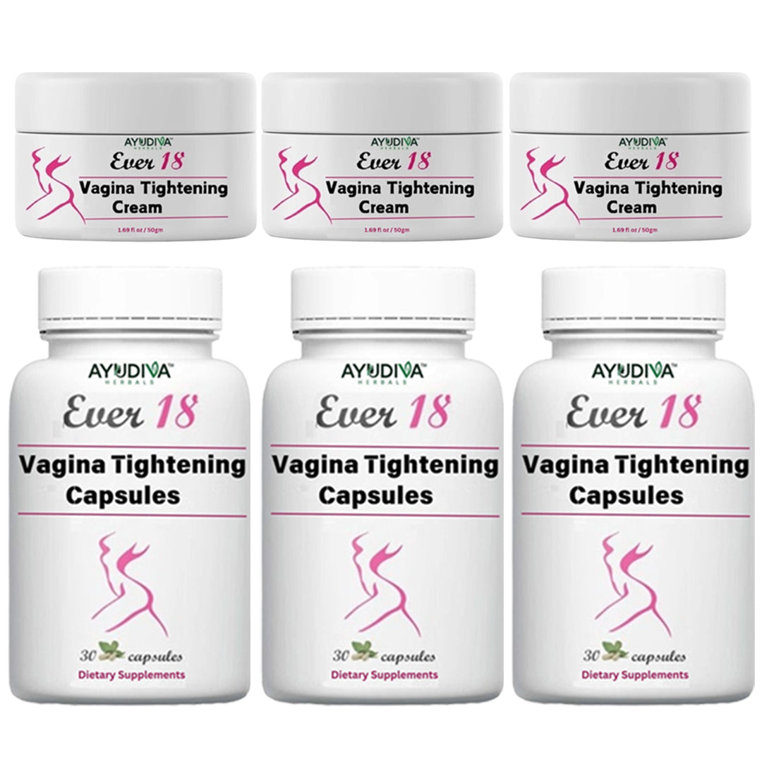 Ayudiva Herbals Ever18 Vaginal Tightening Capsules and Vaginal Tightening Cream Combo