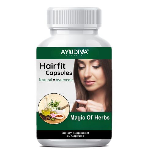 Ayudiva Herbals Hairfit Capsules | Ayurvedic Herbal Blend for Hair Wellness Support (60 Capsules)