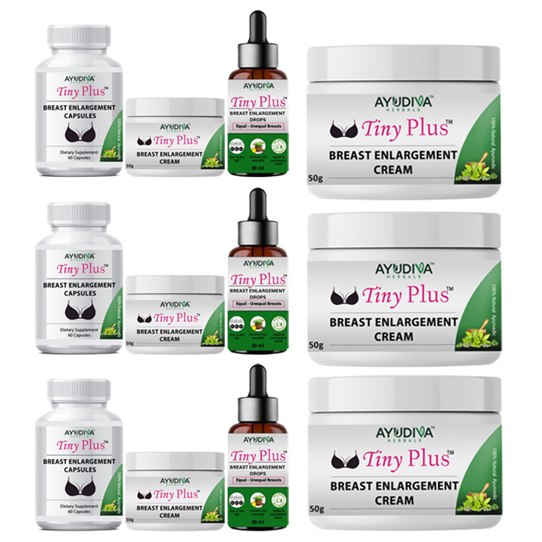 TINY PLUS BREAST ENLARGEMENT CAPSULES+CREAM+LIQUID COMBO