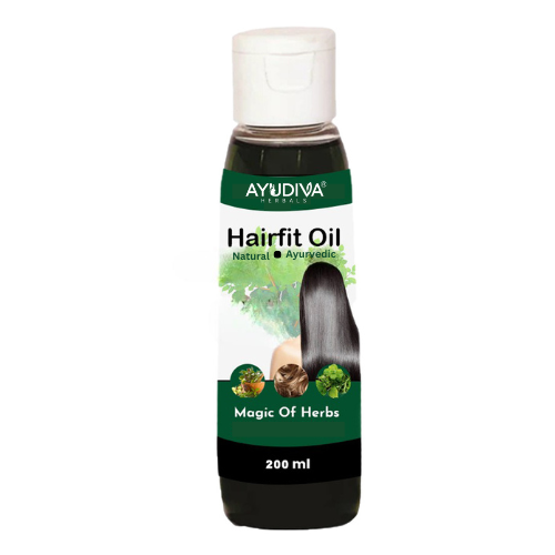 Ayudiva Herbals Hairfit Oil – Natural Ayurvedic Hair Oil for Strong, Smooth & Healthy Hair Growth – 200ml