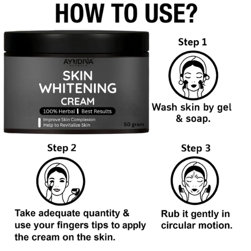 Ayudiva Herbals – Skin Whitening Cream | Ayurvedic & Herbal Skincare | Supports Radiant & Healthy-Looking Skin (50g) 1 JAR