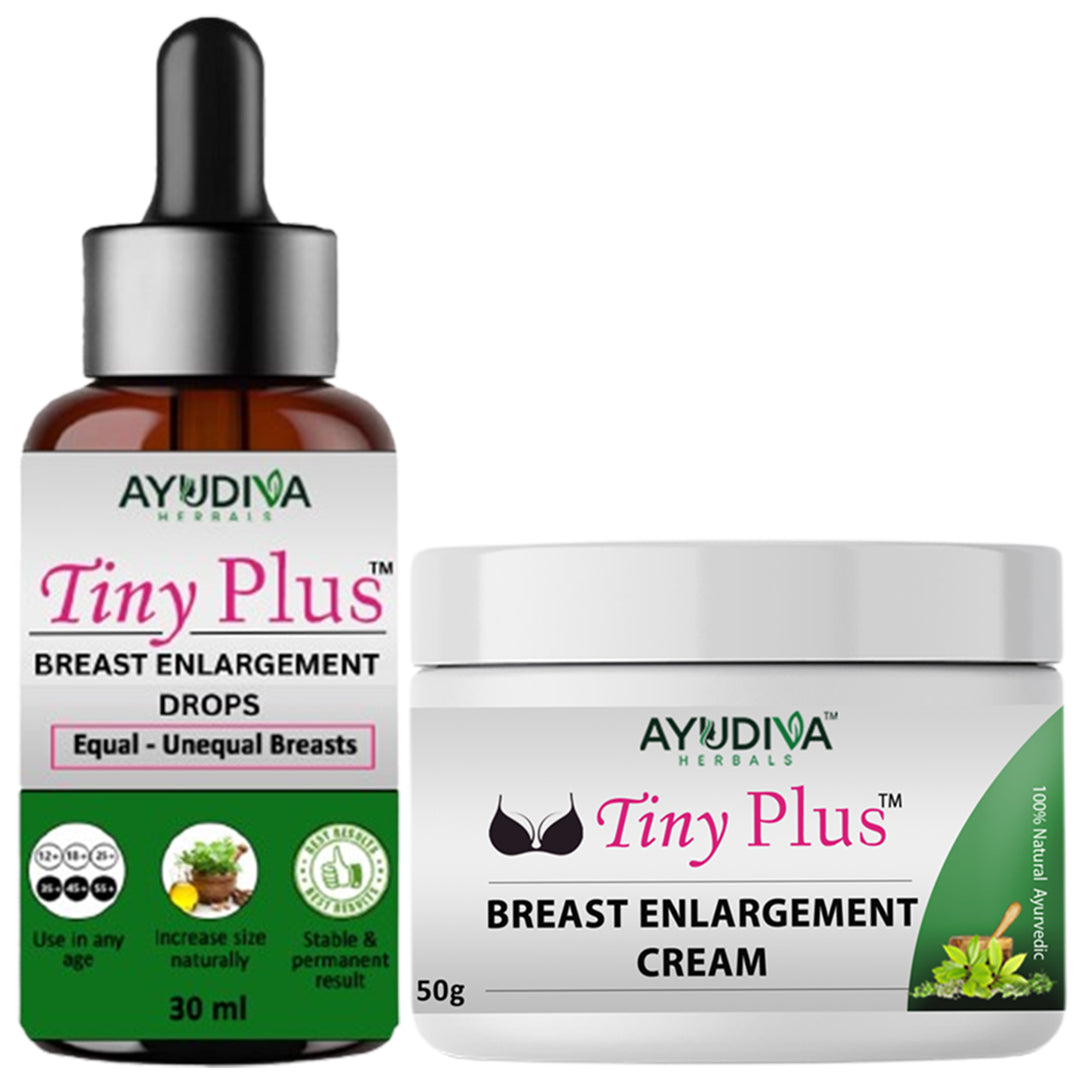 TINY PLUS BREAST ENLARGEMENT CREAM +  LIQUID DROPS COMBO