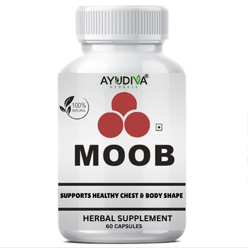 Ayudiva Herbals Moob Capsules – Natural Herbal Supplement – Supports Healthy Body Shape – 60 Capsules