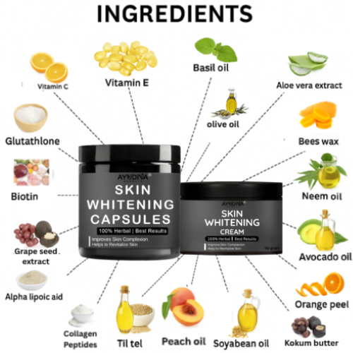 Ayudiva Herbals Skin Whitening Capsules With 2 Skin Whitening Cream