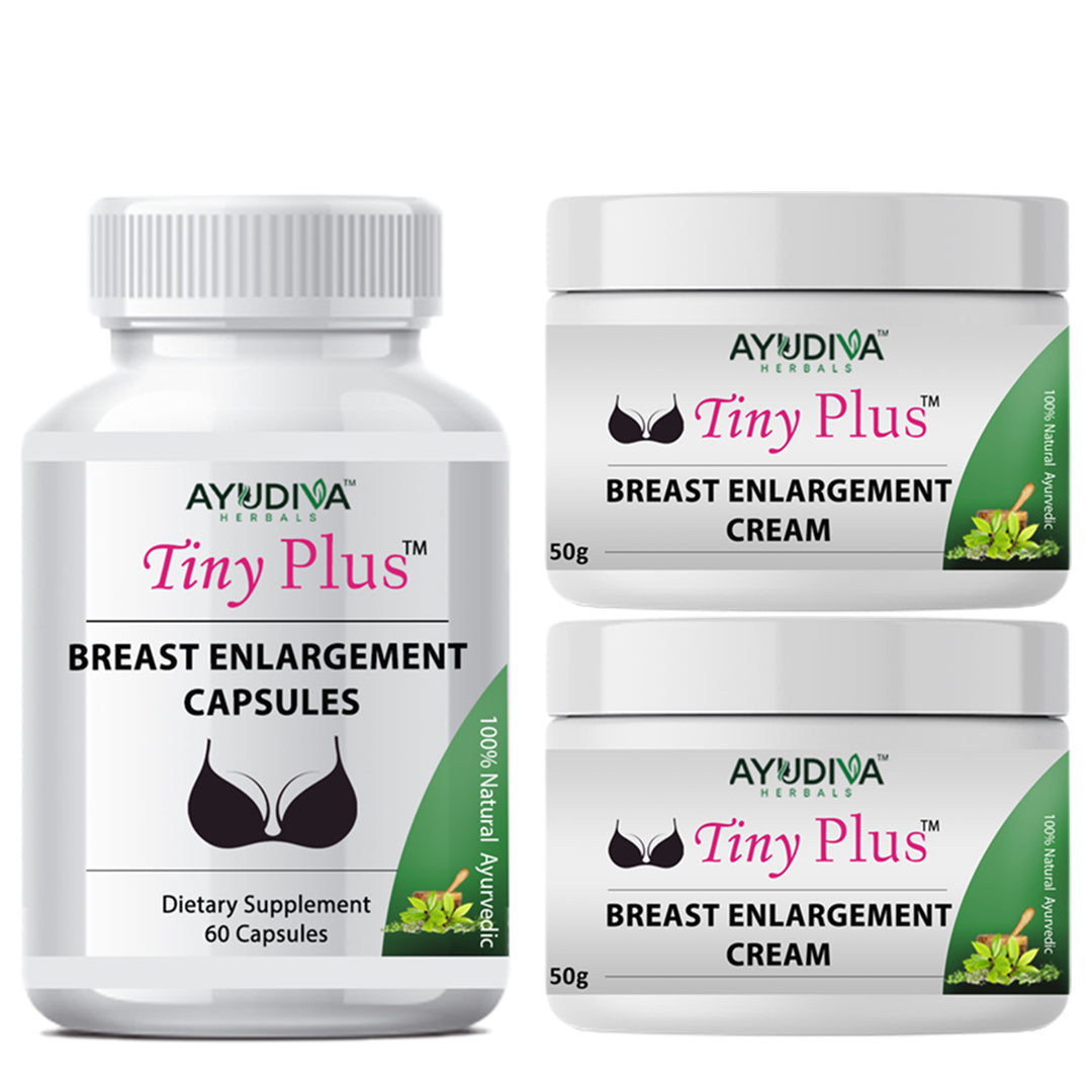 TINY PLUS BREAST ENLARGEMENT CAPSULES+CREAM COMBO