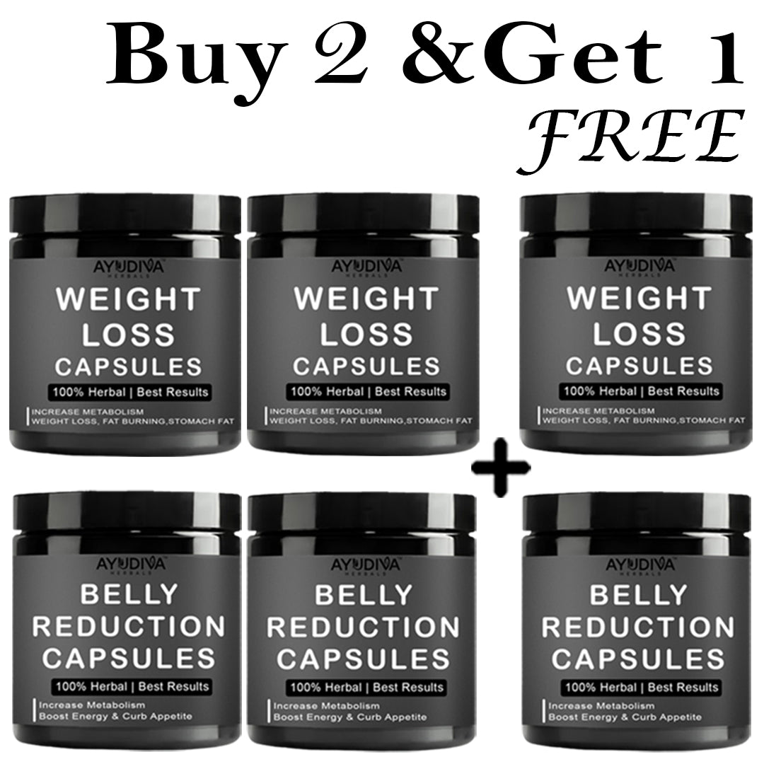 Ayudiva Herbals Weight Loss Capsules and Belly Reduction Combo