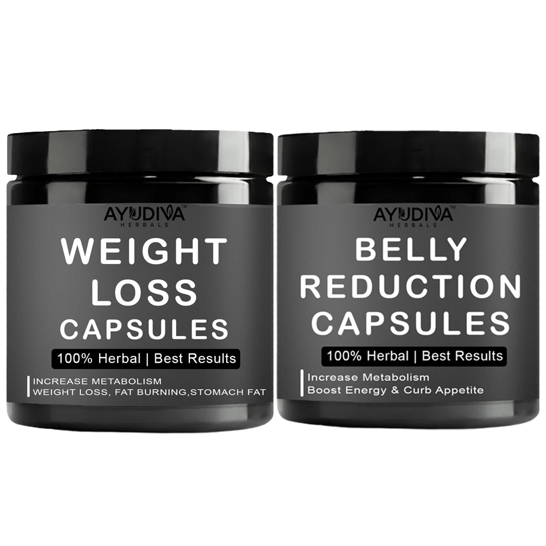 Ayudiva Herbals Weight Loss Capsules and Belly Reduction Combo